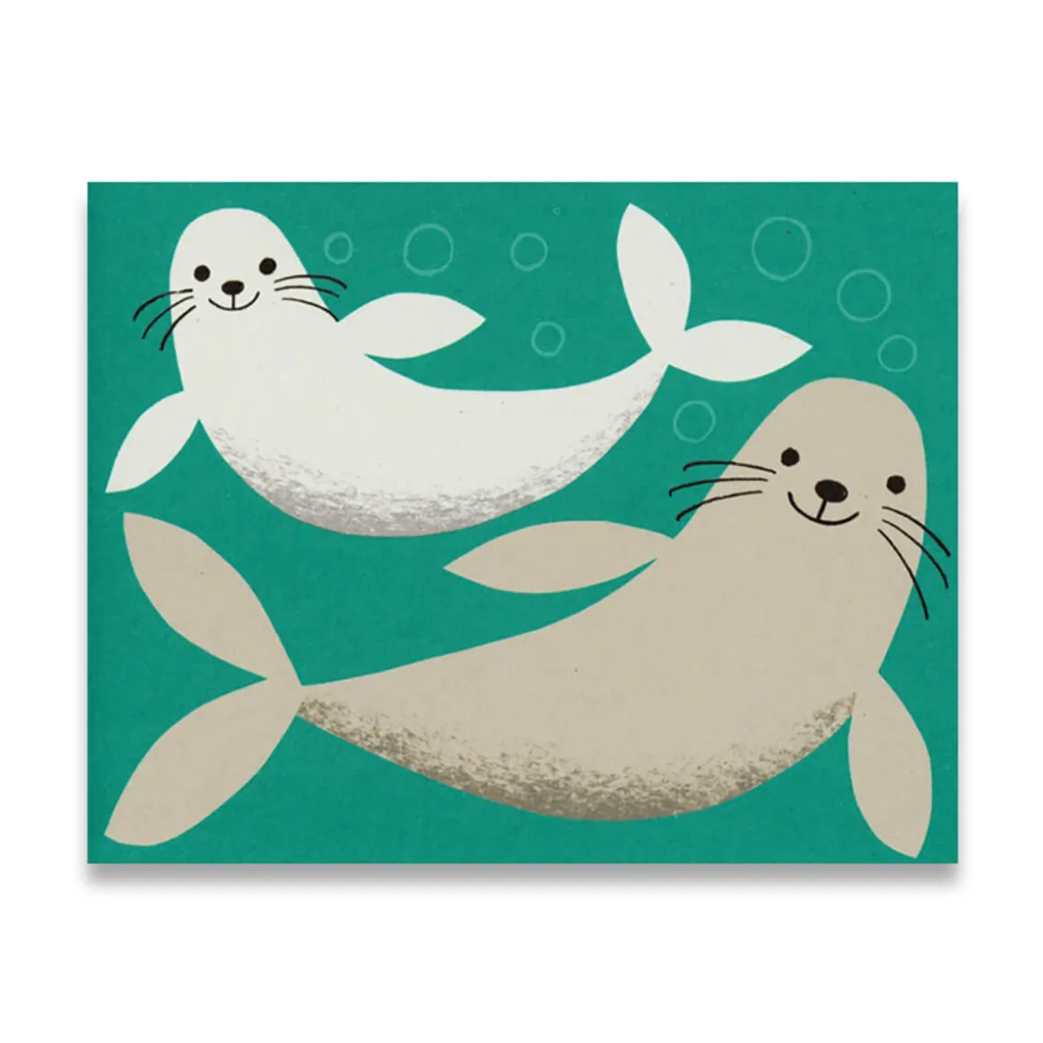 Seals Mini Greetings Card by Lisa Jones Studio