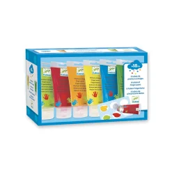 Set of 6 Finger Paints Tubes in Brights by Djeco