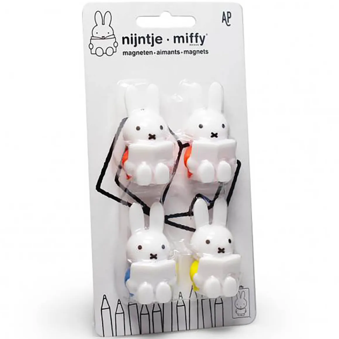 Set of Four Miffy With Book Magnets by Atelier Pierre