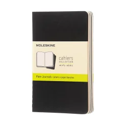 Set of Three Plain Cahier Soft Notebooks (14cm) in Black by Moleskine