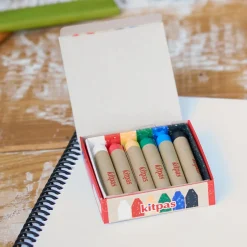 Set of 6 Water Soluble Rice Wax Crayons by Kitpas