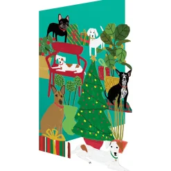 Shaggy Dogs Laser Cut Christmas Greetings Card By Roger La Borde