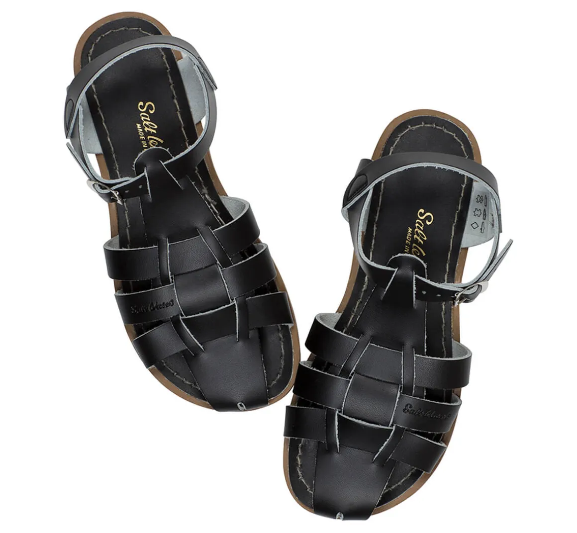 Shark Adult Sandals in Black by Salt-Water