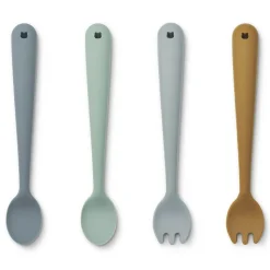 Shea Feeding Set in Whale Blue Multi Mix by Liewood (4 Pack)