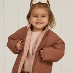 Shearling Zip Jacket in Blush by Quincy Mae
