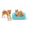 Shiba Inu Mother and Puppy by Schleich