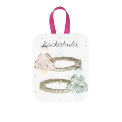 Shimmer Xmas Tree Hair Clips by Rockahula
