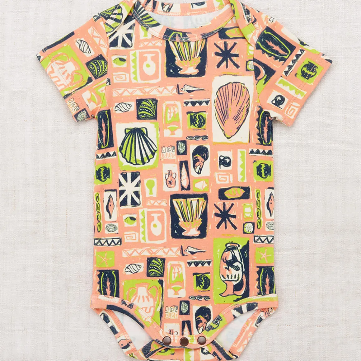 Short Sleeve Lap Onesie in Flamingo Collection by Misha & Puff