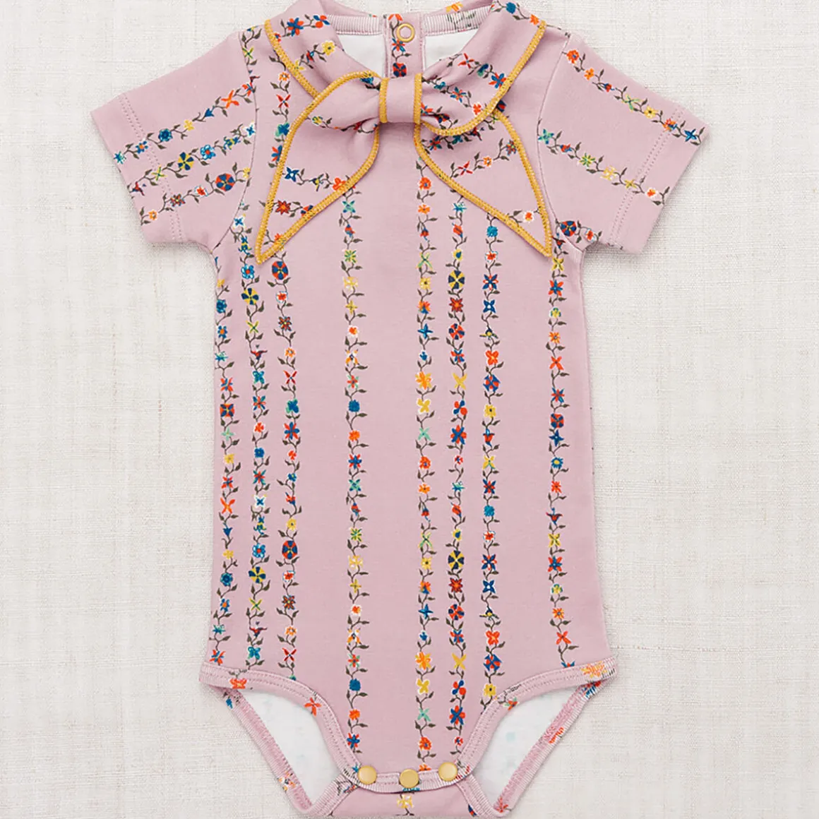 Short Sleeve Scout Onesie in Plum Petal Little Botanica by Misha & Puff