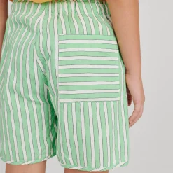 Shorts nº07 in Nile Green Stripe by True Artist