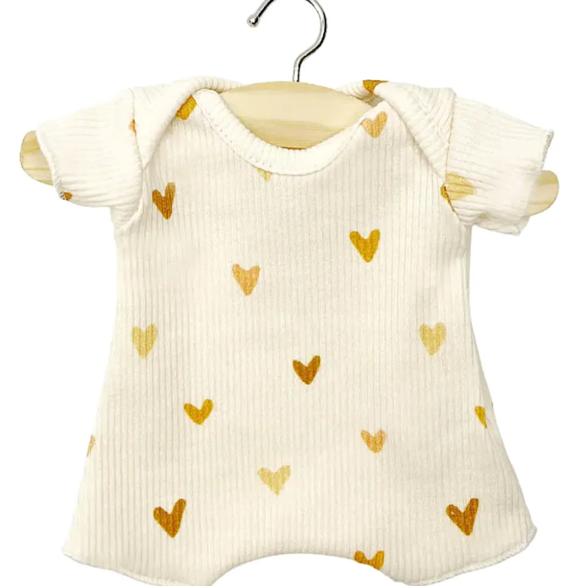 Shorty Romper (28cm Doll) in Little Hearts by Minikane