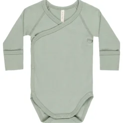 Side Snap Bodysuit in Sage by Quincy Mae