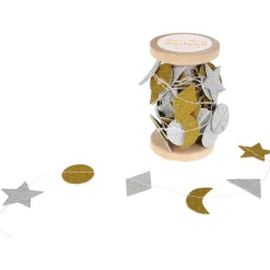 Silver And Gold Stitched Garland by Meri Meri
