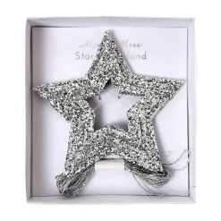 Silver Glitter Star Mini Garland by Meri Meri