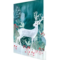 Silver Stag Laser Cut Christmas Greetings Card By Roger La Borde
