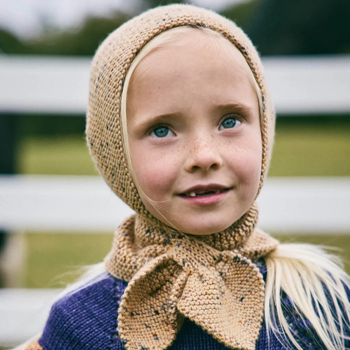 Sledding Hood in Camel Confetti by Misha & Puff
