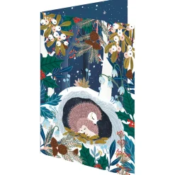 Sleeping Hedgehogs Laser Cut Christmas Greetings Card By Roger La Borde