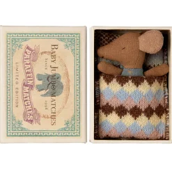 Sleepy / Wakey Baby Mouse in Blue by Maileg