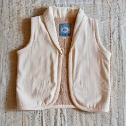 Sleeveless Jacket in Ivory Denim by Bonjour