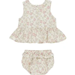 Sleeveless Peplum Set in Bloom by Quincy Mae