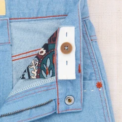 Slim Flared Jeans in Baby Blue by Misha & Puff