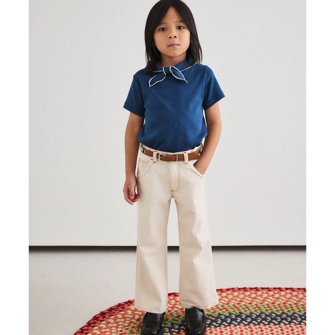Slim Flared Jeans in Gesso by Misha & Puff