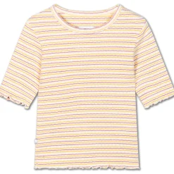 Slim Tee in Fine Buff Orchid Stripe by Repose AMS