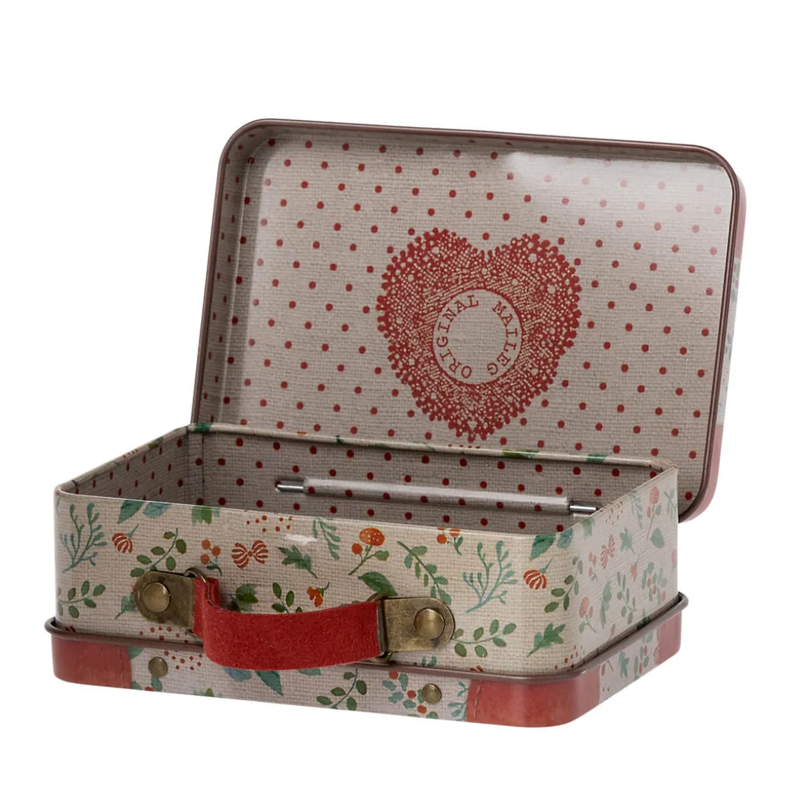 Small Metal Suitcase in Holly by Maileg