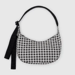 Small Nylon Sling in Black and White Gingham by Baggu