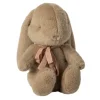 Small Plush Bunny in Dusty Brown With Bow (27cm) by Maileg