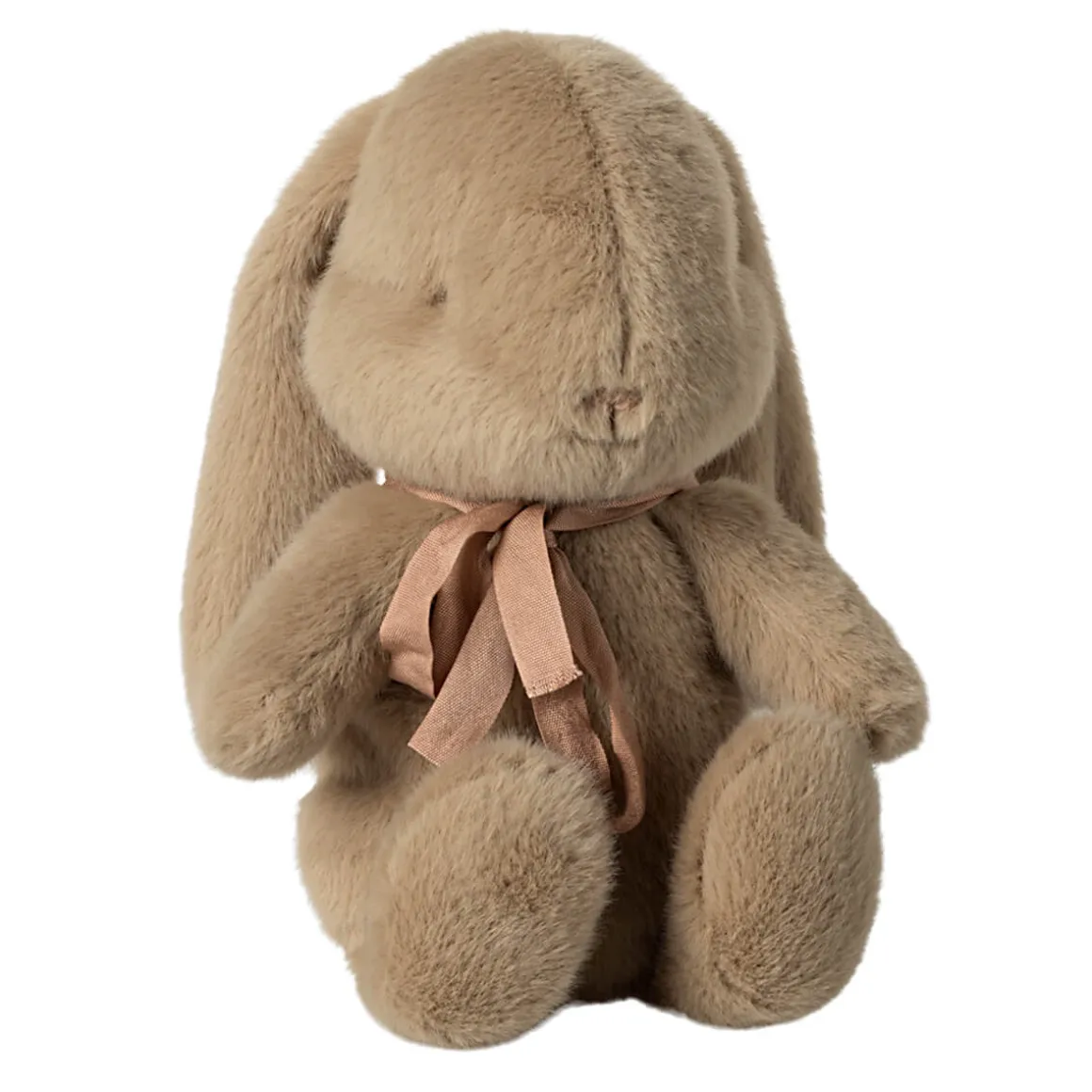 Small Plush Bunny in Dusty Brown With Bow (27cm) by Maileg