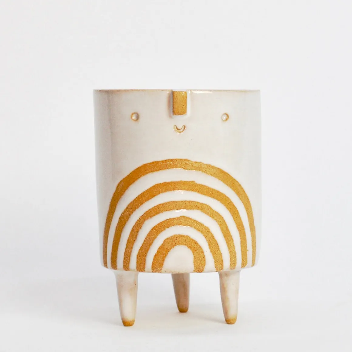 Small Tripod Planter Pot in White / Rainbow by Atelier Stella