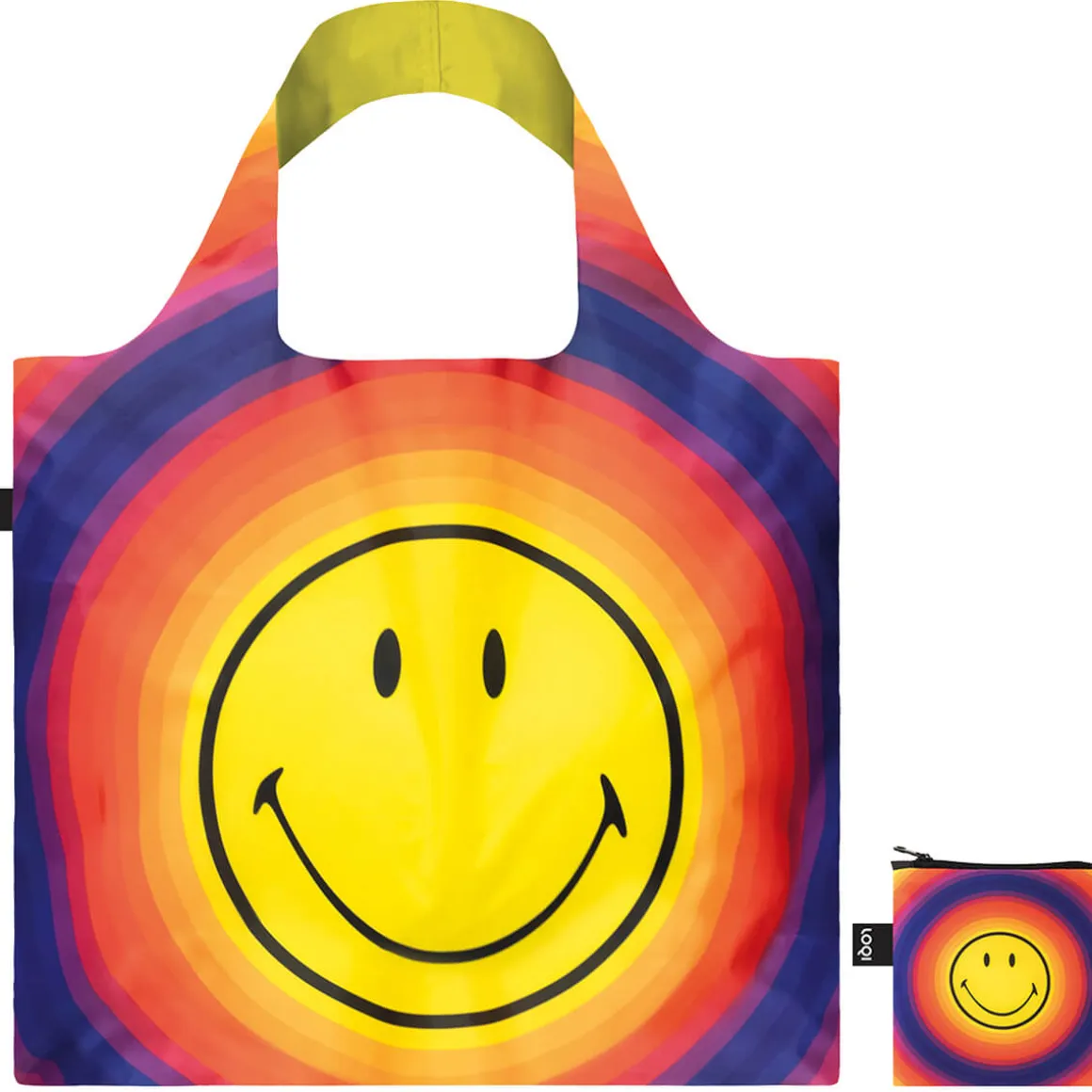 Smiley Rainbow Capsule Recycled Shopping Bag by Loqi