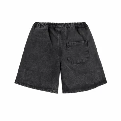 Smiling Black Denim Bermuda Shorts by Bobo Choses