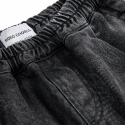 Smiling Black Denim Bermuda Shorts by Bobo Choses