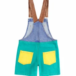 Smiling Colour Block Denim Dungarees by Bobo Choses