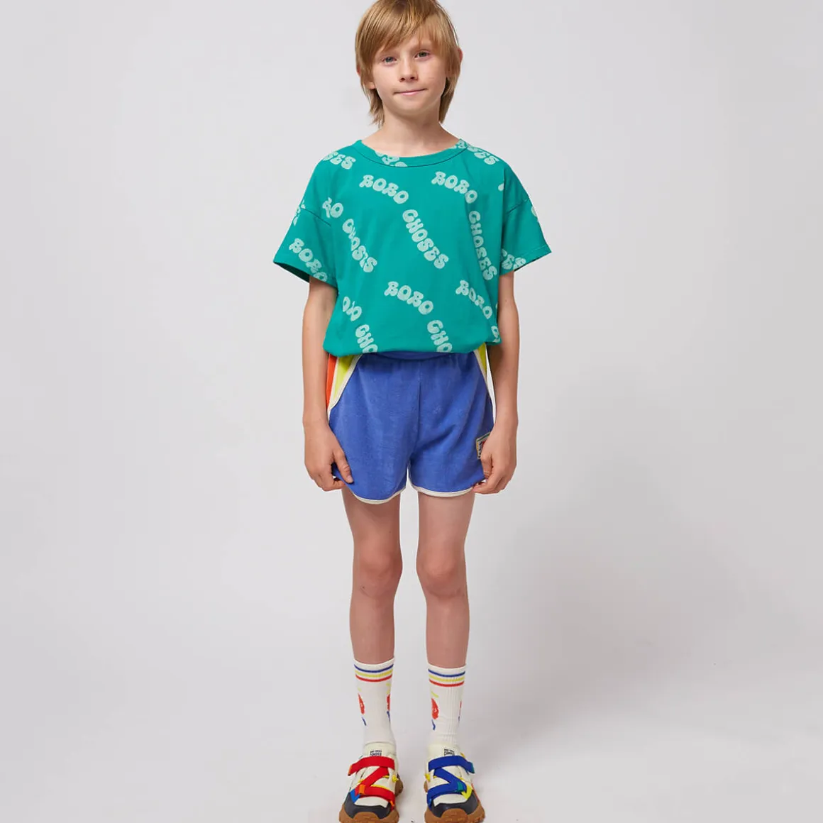 Smiling Colour Block Terry Shorts by Bobo Choses
