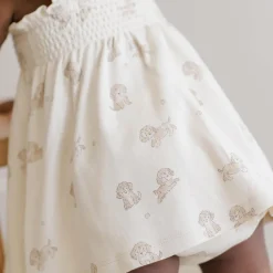 Smocked Jersey Dress in Puppies by Quincy Mae