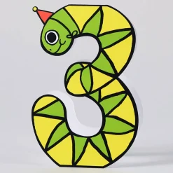 Snake 3rd Birthday Number Greetings Card by Alice Bowsher for Wrap
