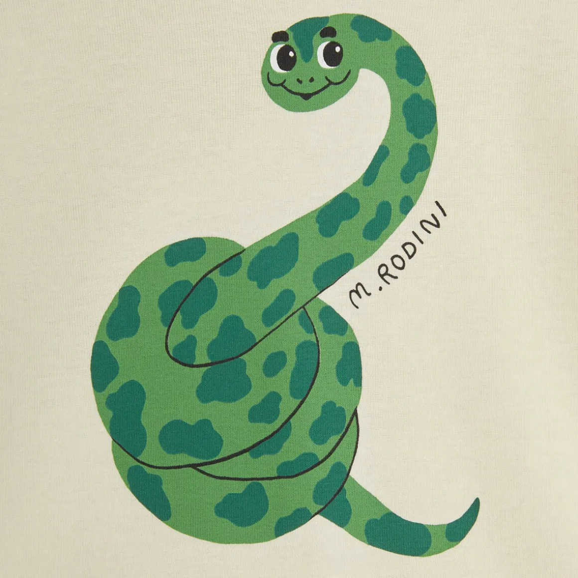 Snake T Shirt in Off White by Mini Rodini