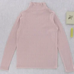 Snap Turtleneck in Mallow Pointelle by Iver & Isla