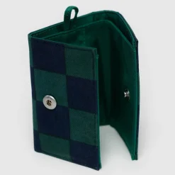 Snap Wallet in Navy Green Check by Baggu