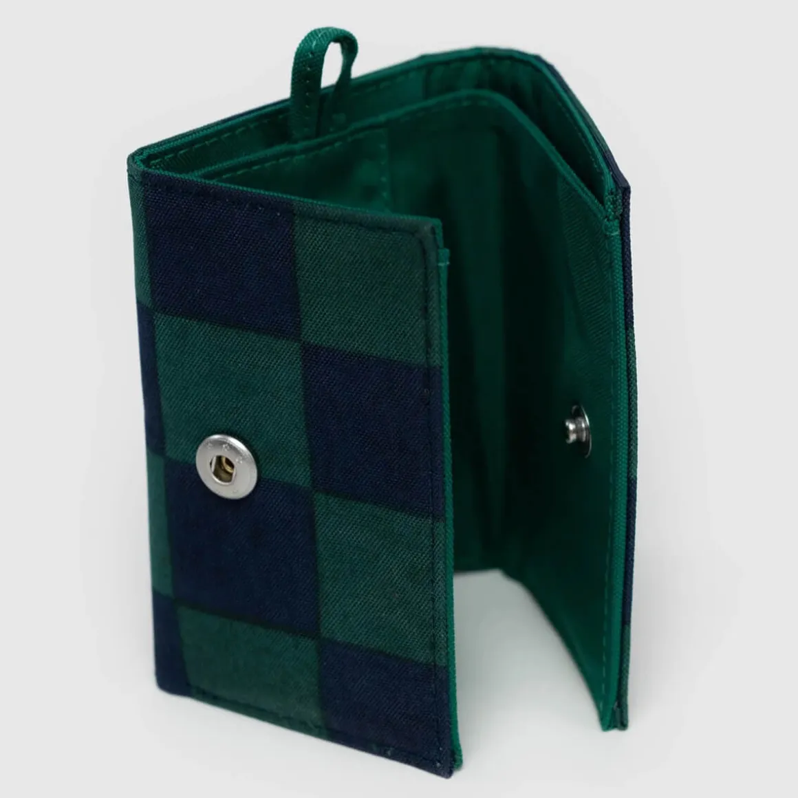 Snap Wallet in Navy Green Check by Baggu