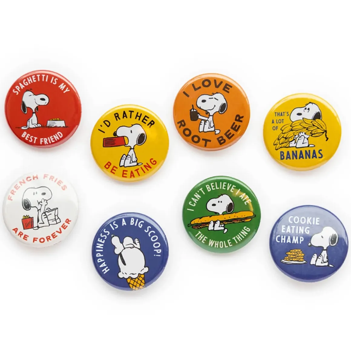 Snoopy Assorted Button Badges (Food Edition) by Three Potato Four X Peanuts