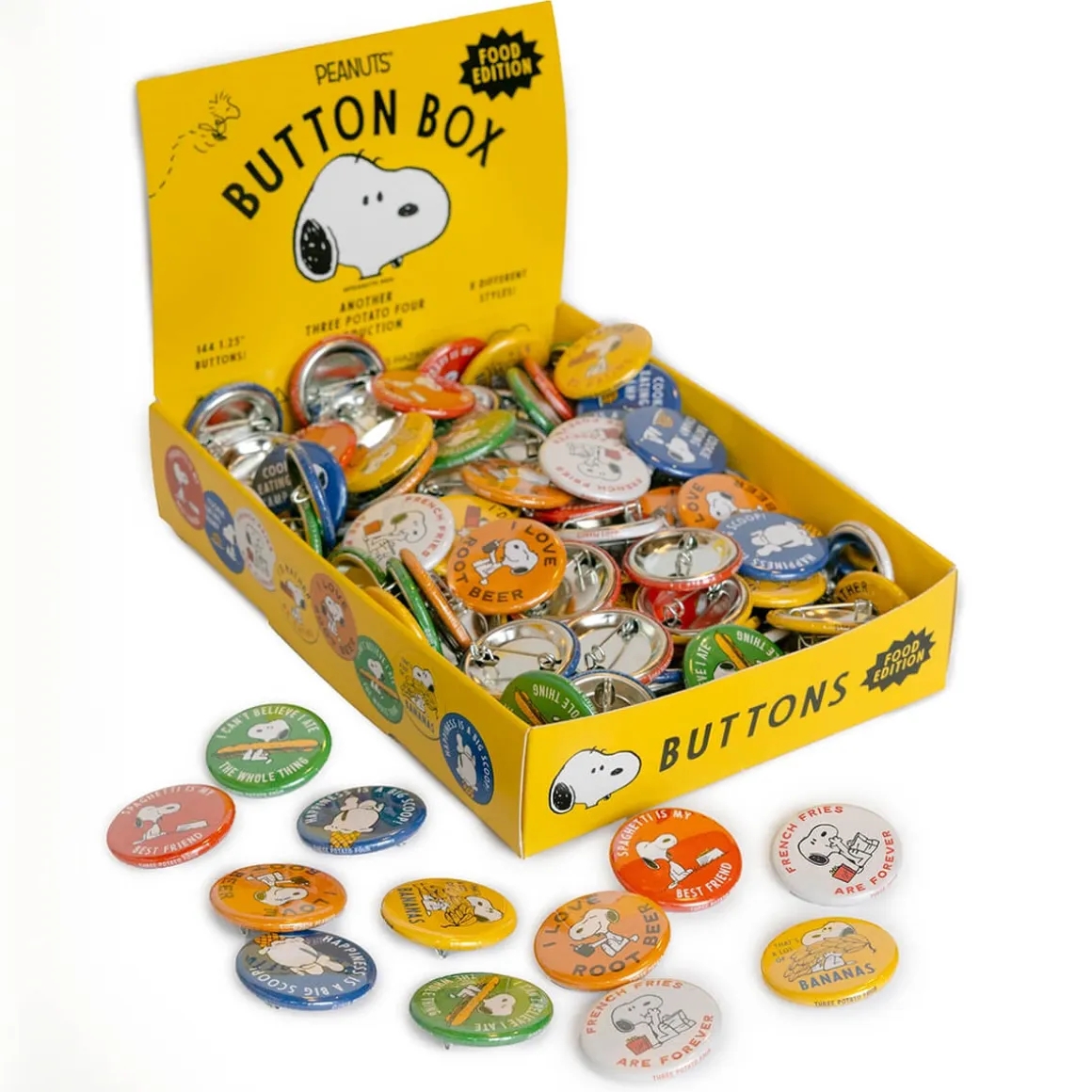 Snoopy Assorted Button Badges (Food Edition) by Three Potato Four X Peanuts