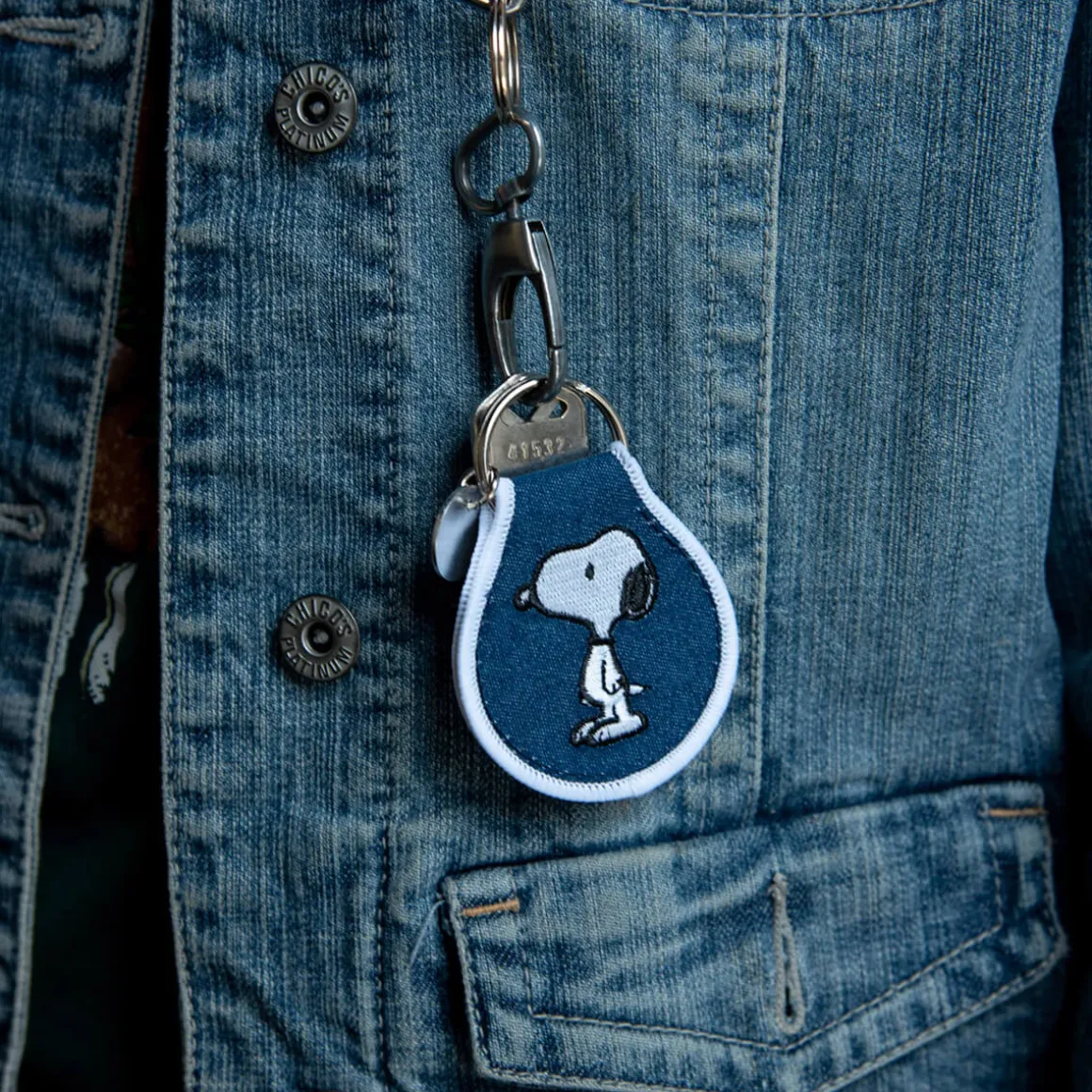 Snoopy Classic Patch Keychain by Three Potato Four X Peanuts