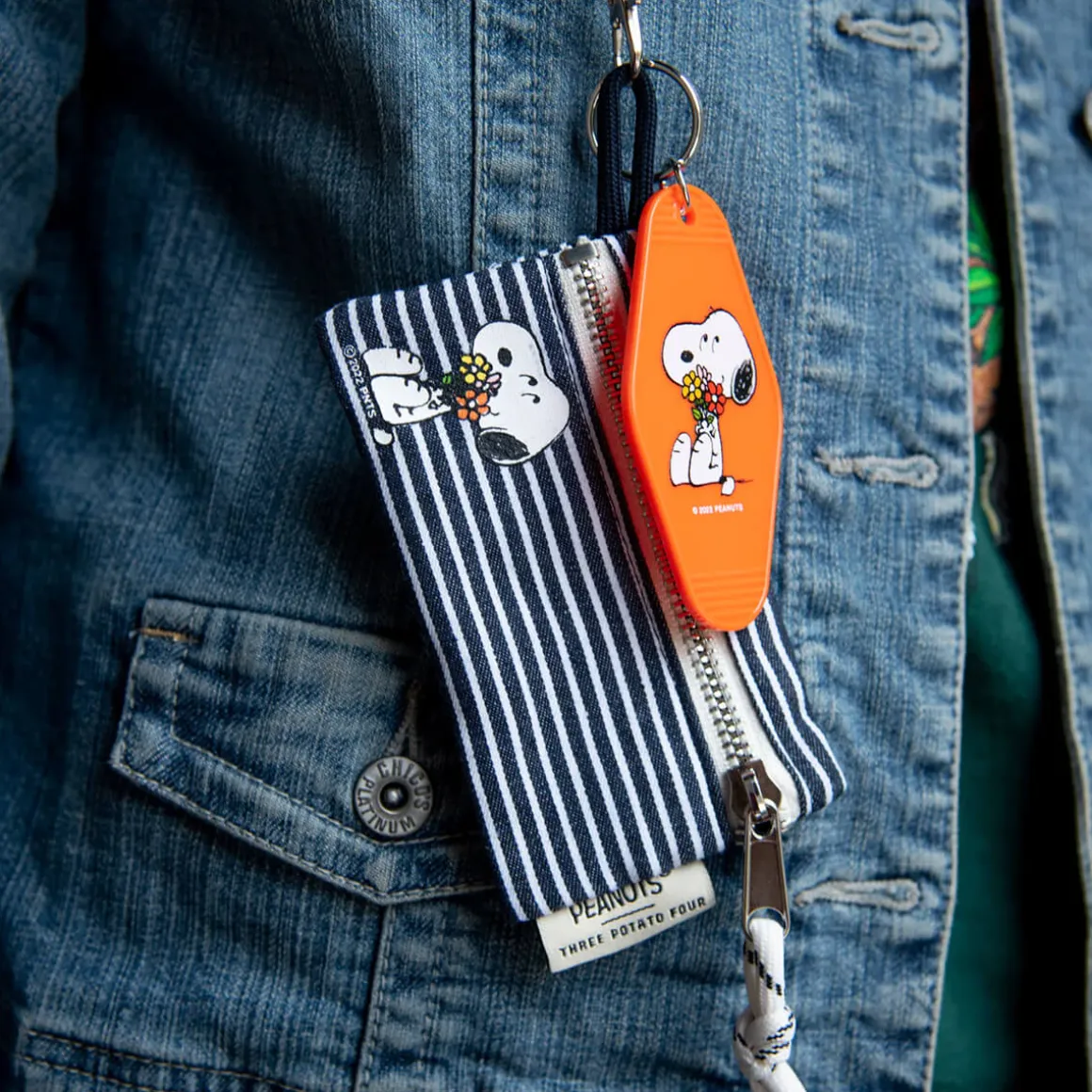 Snoopy Flower Bouquet Motel Key Tag by Three Potato Four X Peanuts