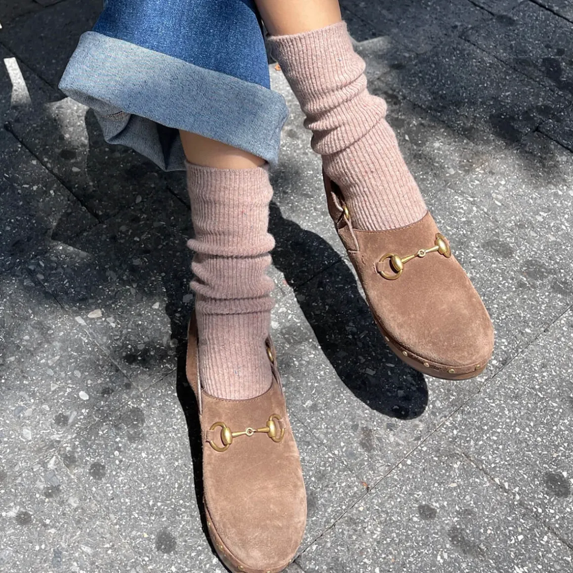 Snow Adult Socks in Mauve by Le Bon Shoppe