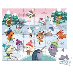 Snow Party 36 Piece Jigsaw Puzzle In Carry Case by Janod