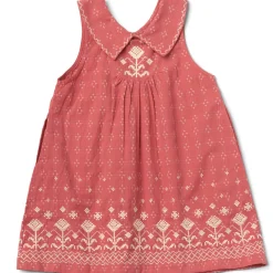Sofia Dress in Coral Cross Stitch by Lali
